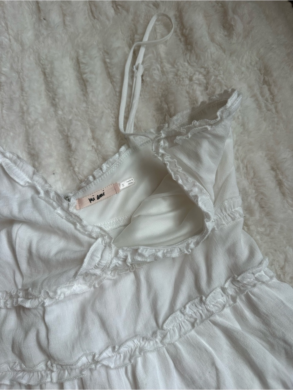 Boutique White Lace-Trim Romper Size S - Picture 4 of 7